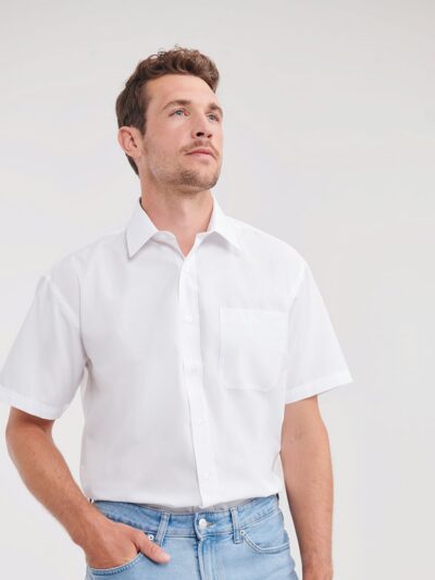 Russell Athletic Short Sleeve Polycotton Easycare Poplin Shirt J935M