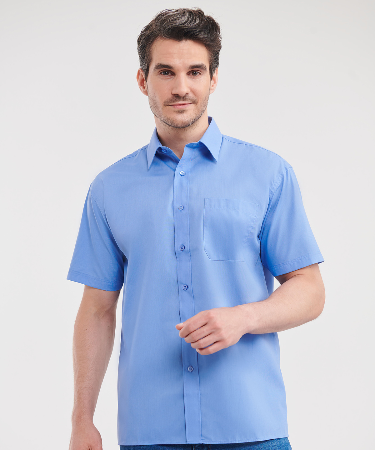 Russell Athletic Short Sleeve Polycotton Easycare Poplin Shirt J935M - Image 4