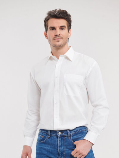 Russell Athletic Long Sleeve Pure Cotton Easycare Poplin Shirt J936M