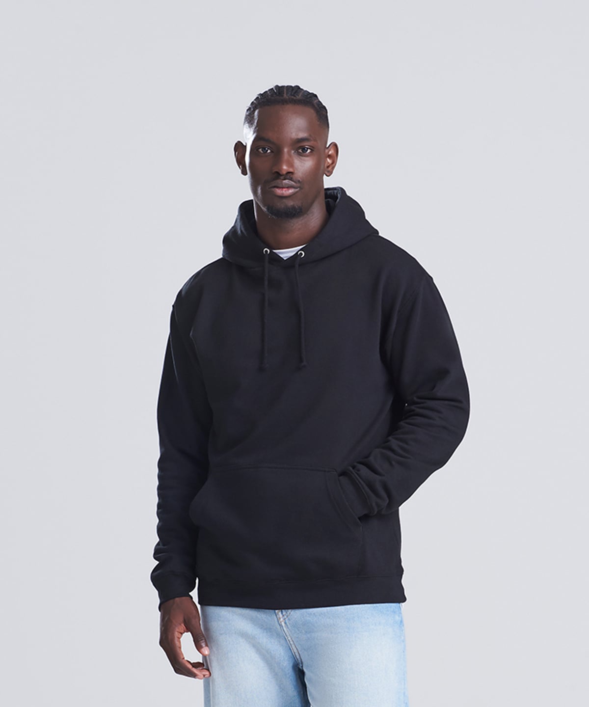JH001 AWDis Unisex College Hoodie model photo 2