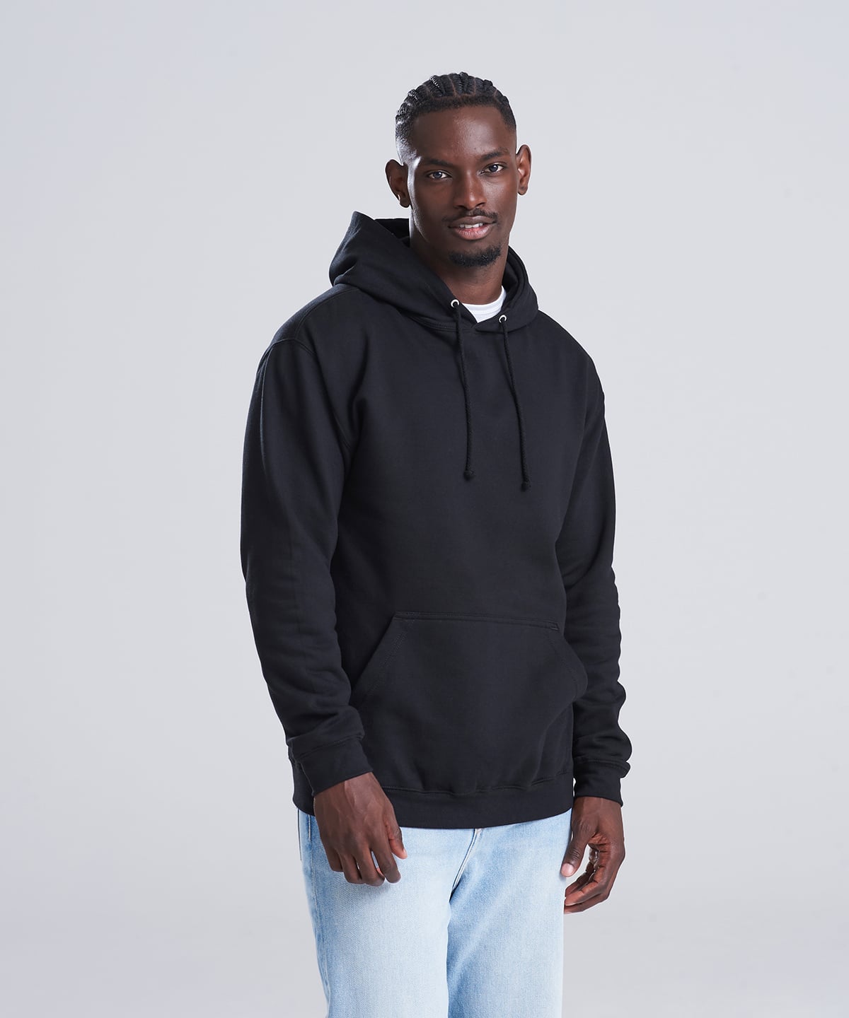 JH001 AWDis Unisex College Hoodie model photo 3