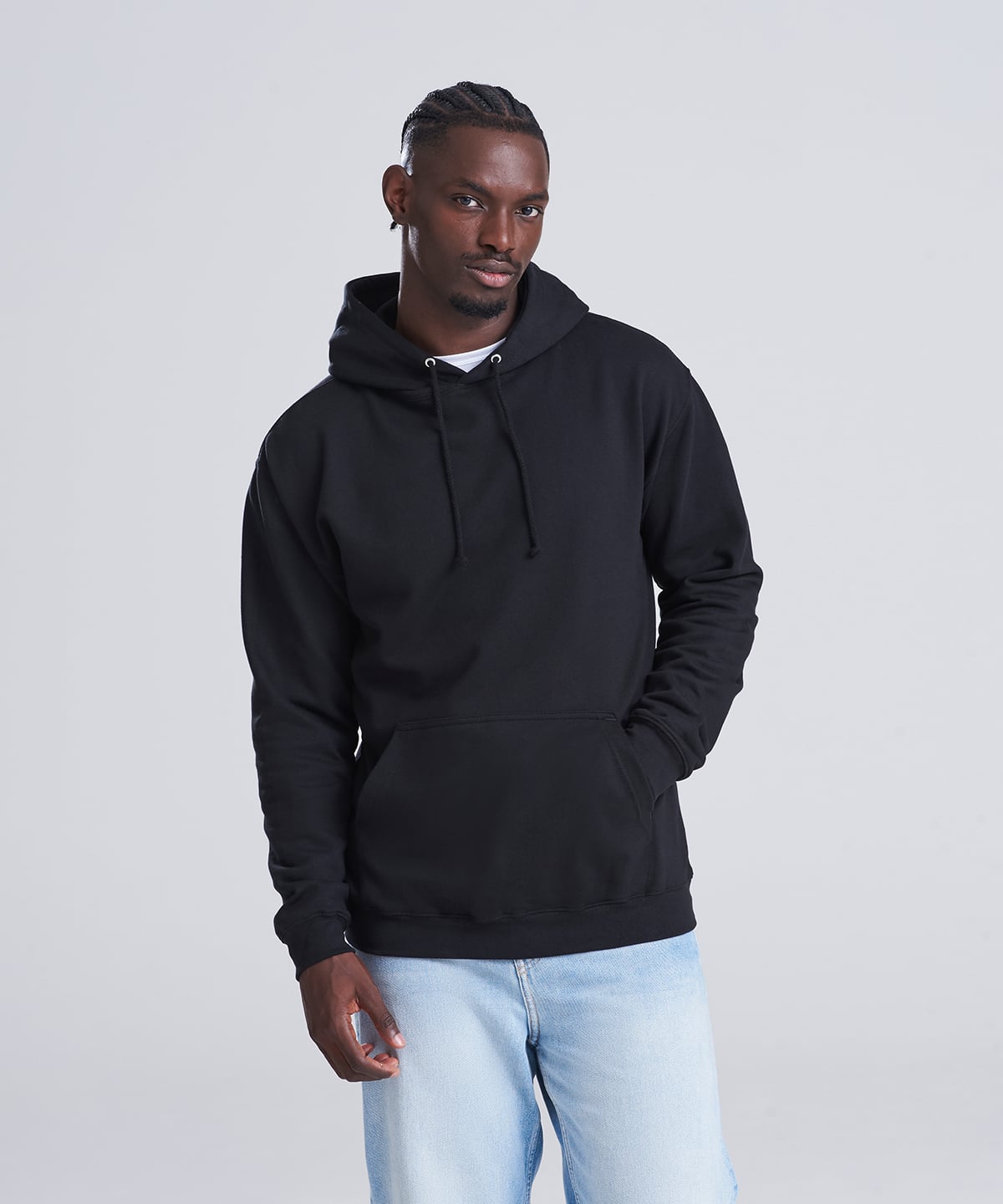JH001 AWDis Unisex College Hoodie model photo 4