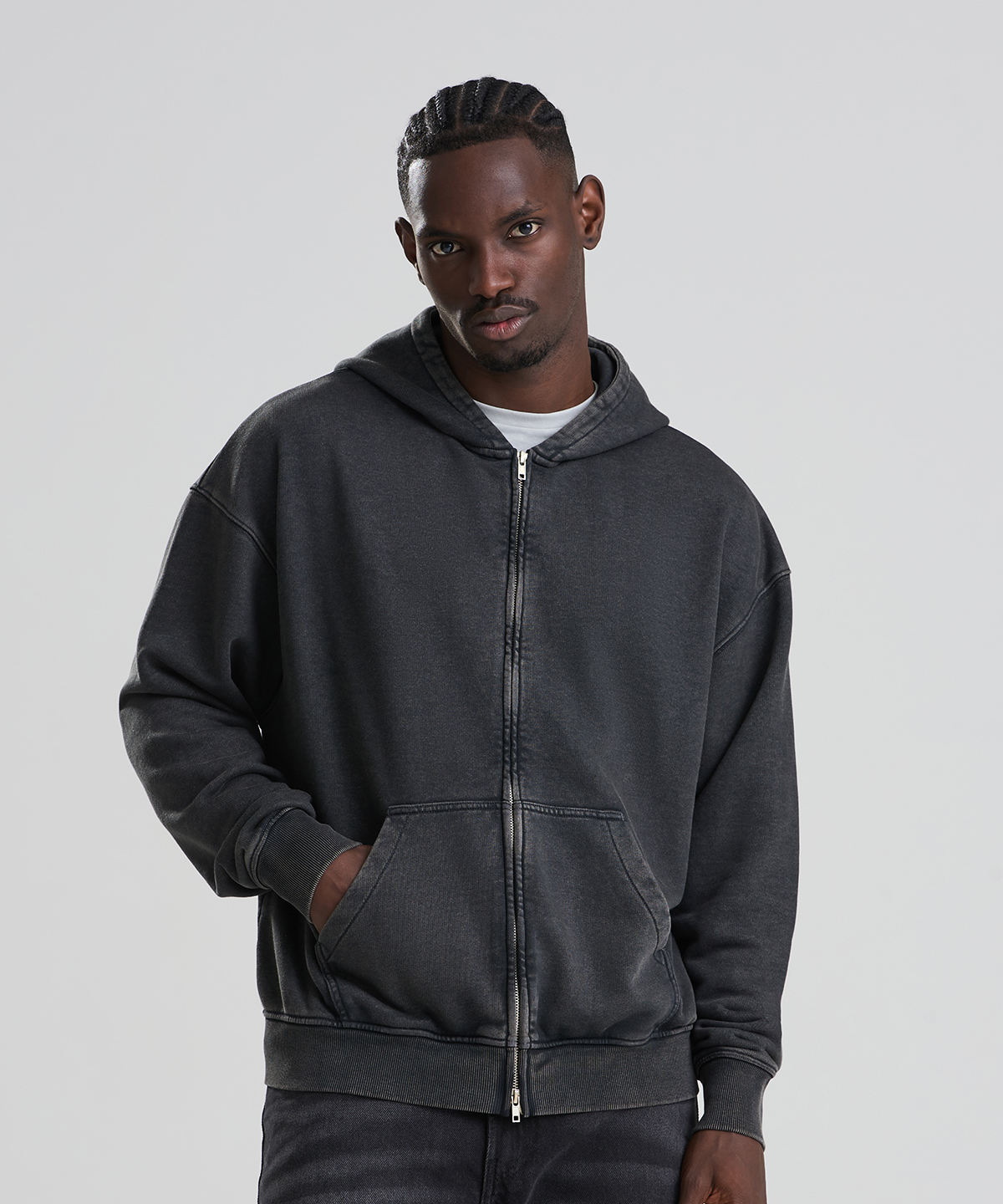 AWDis Vintage Washed Zoodie JH185 - Image 2