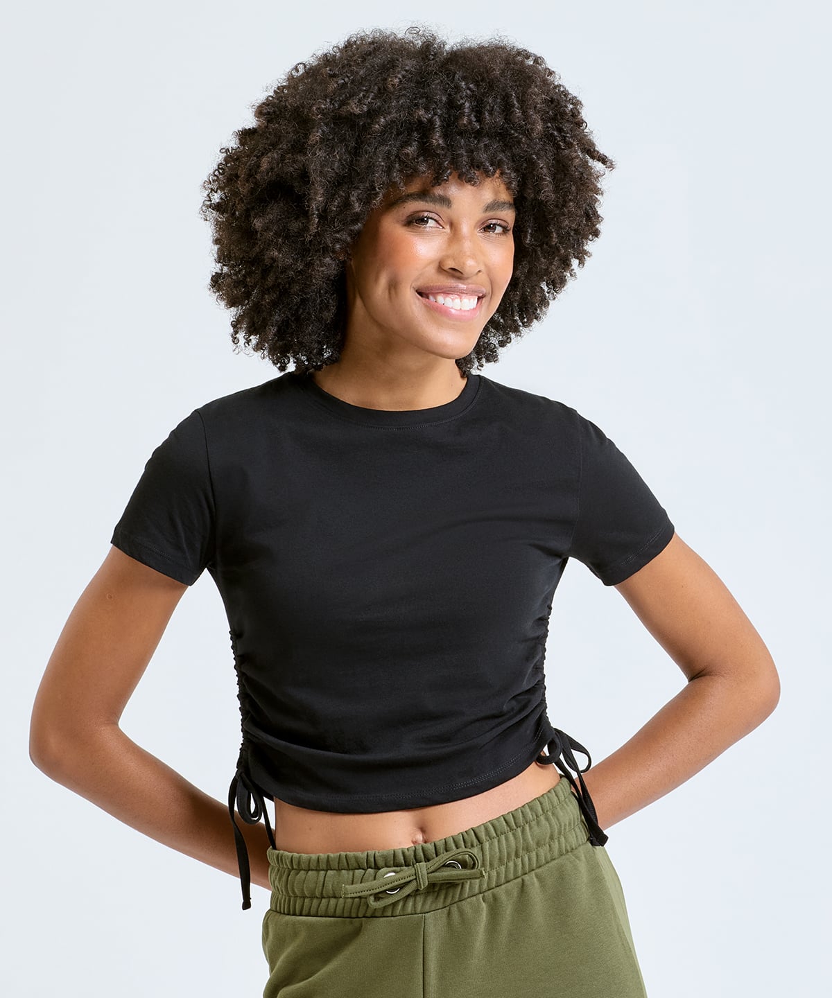 TriDri Women's Ruched Crop Top TR069 - Image 2