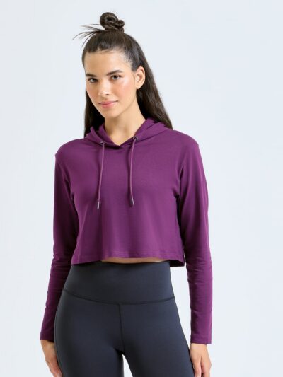 TriDri Women’s Cropped Hooded Long Sleeve T-shirt TR088