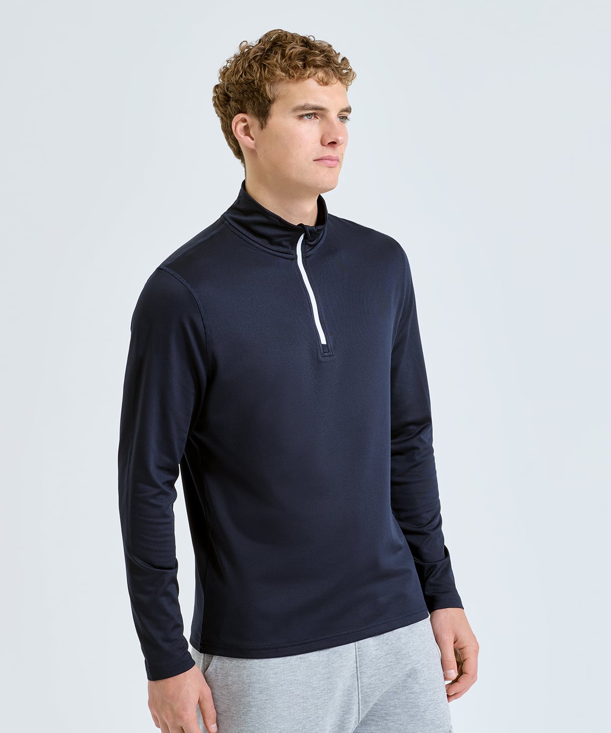 TriDri Men's Recycled Long Sleeve Brushed Back ¼ Zip TR111 - Image 2