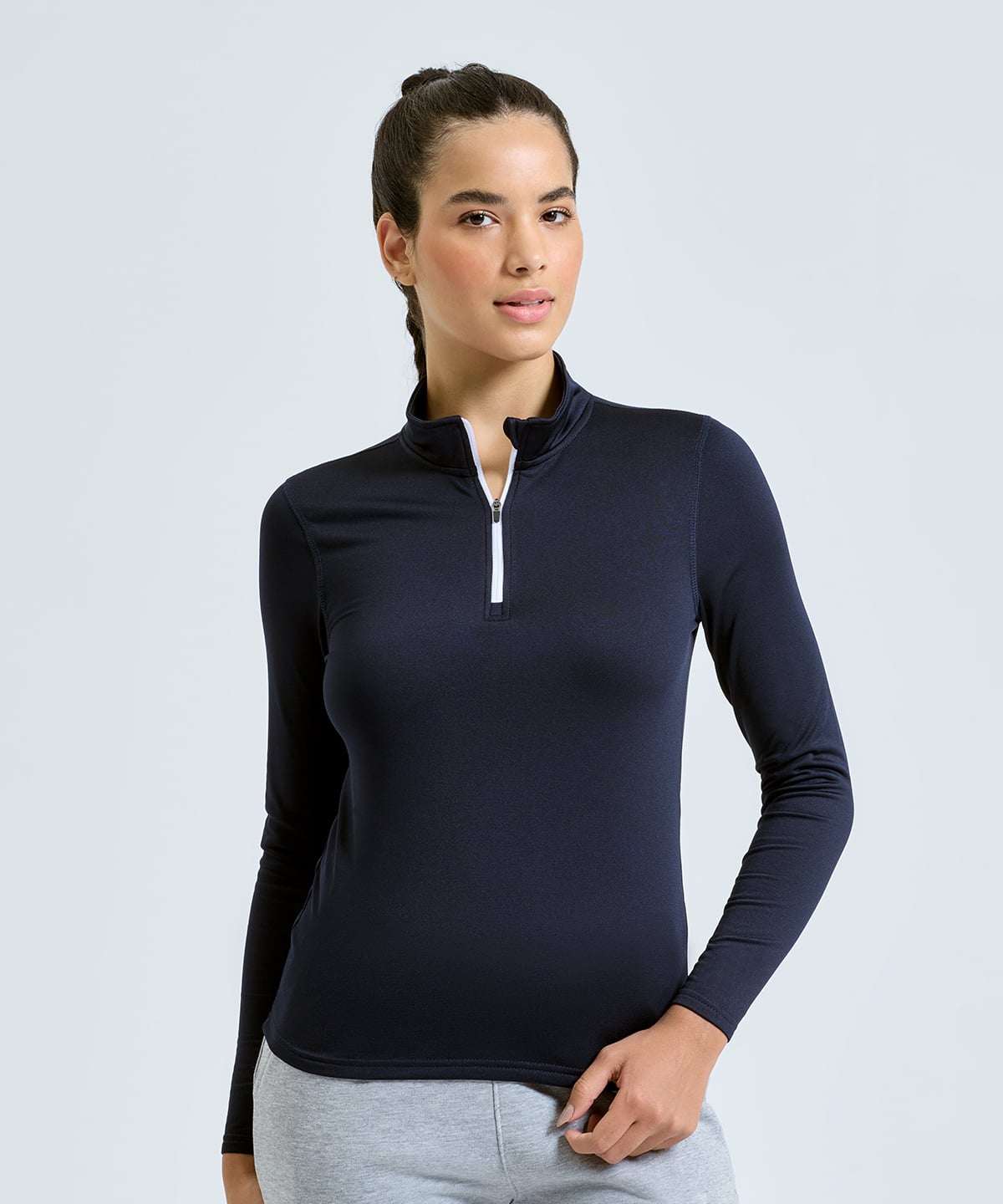TriDri Women's Recycled Long Sleeve Brushed Back ¼ Zip TR121 - Image 2