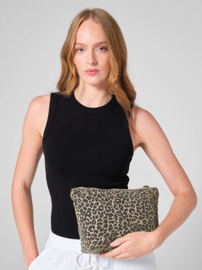 Westford Mill Leopard Print Canvas Accessory Bag W330