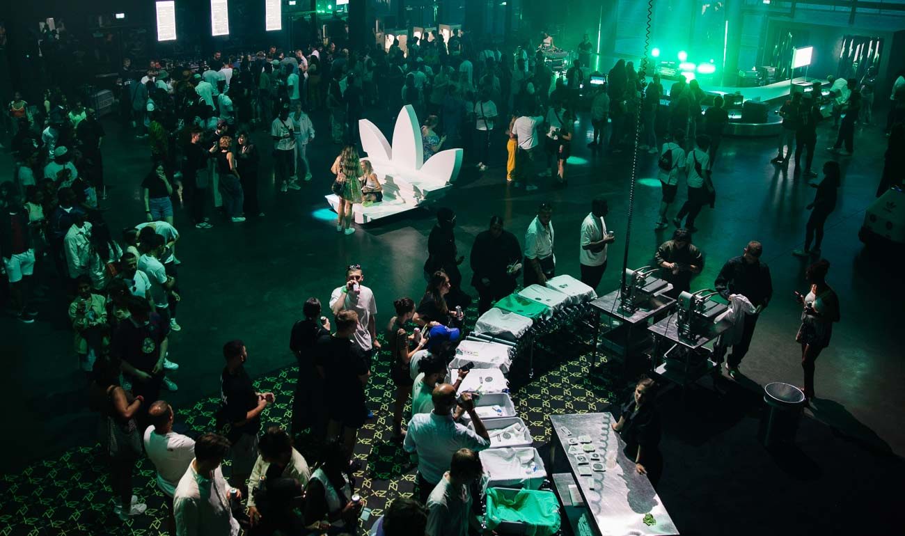 live t-shirt printing activation at a branded event